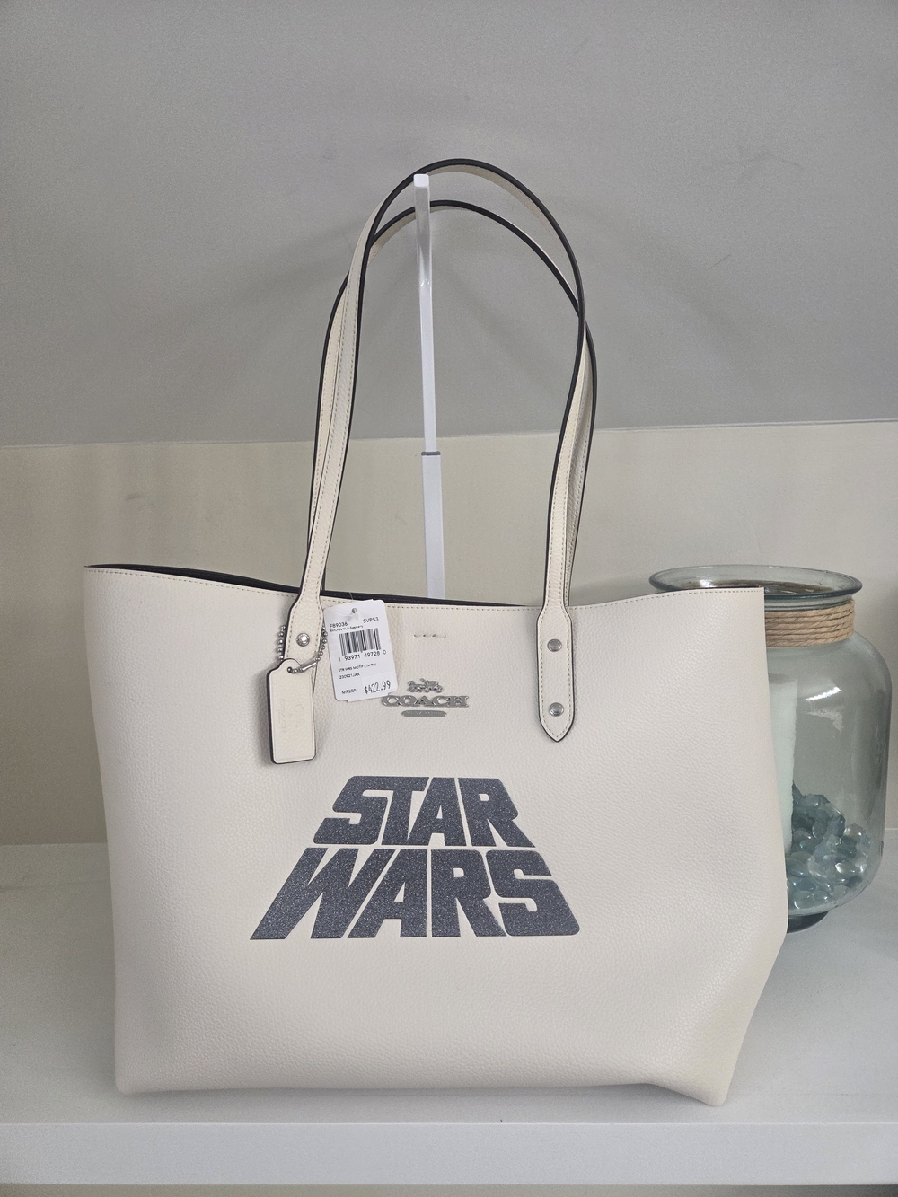 Limited Edition Coach x Star Wars White Leather Tote Bag New With Tags
